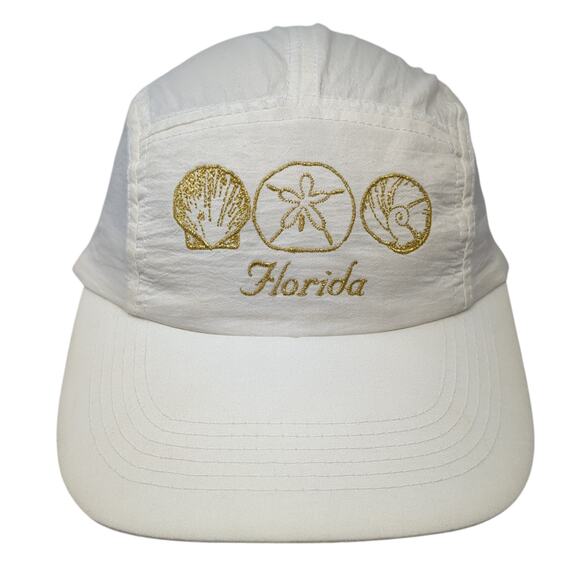 Florida 5 Panel Cap White One Size Stretchable Embroidered Distinctive Headwear - Picture 1 of 9